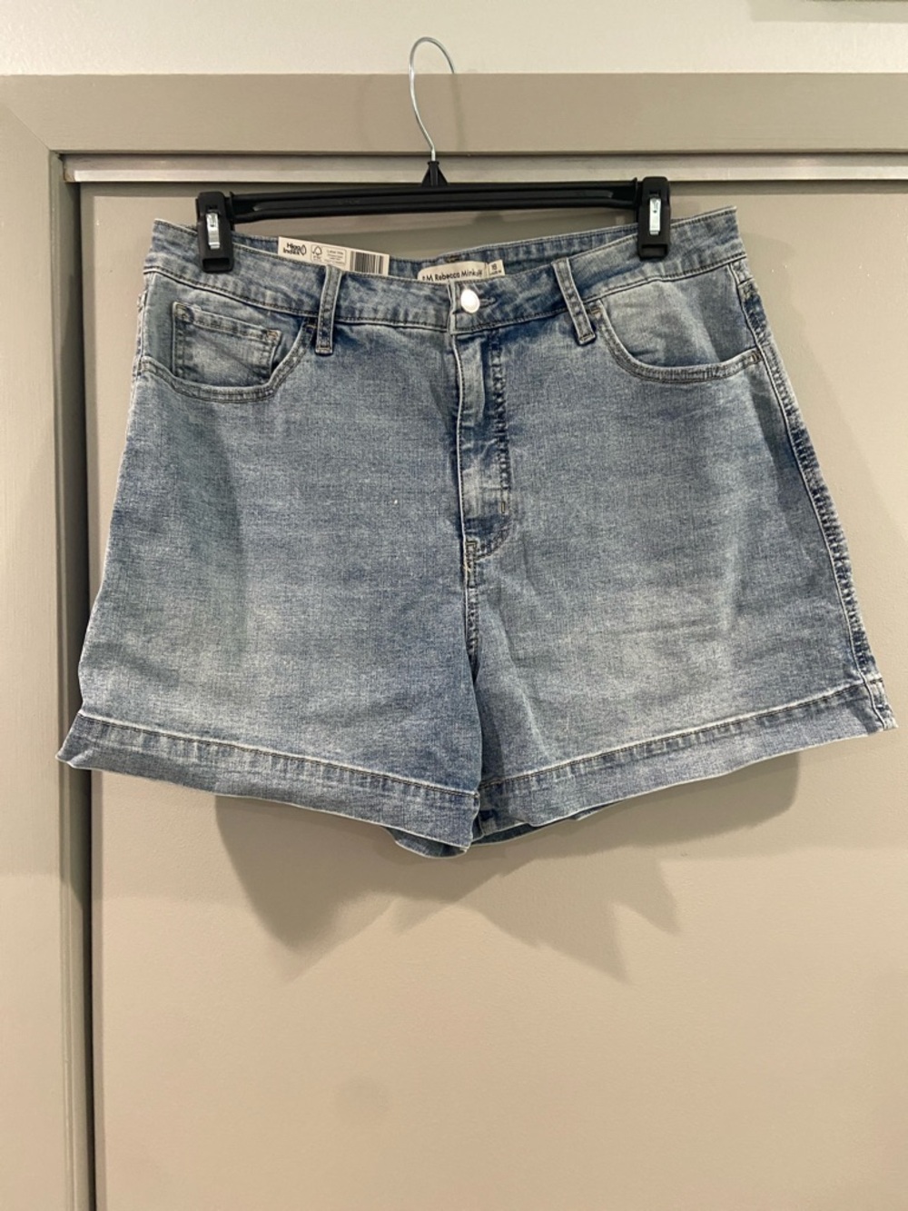 Rebecca Minkoff Light Blue Denim High-Waist Shorts